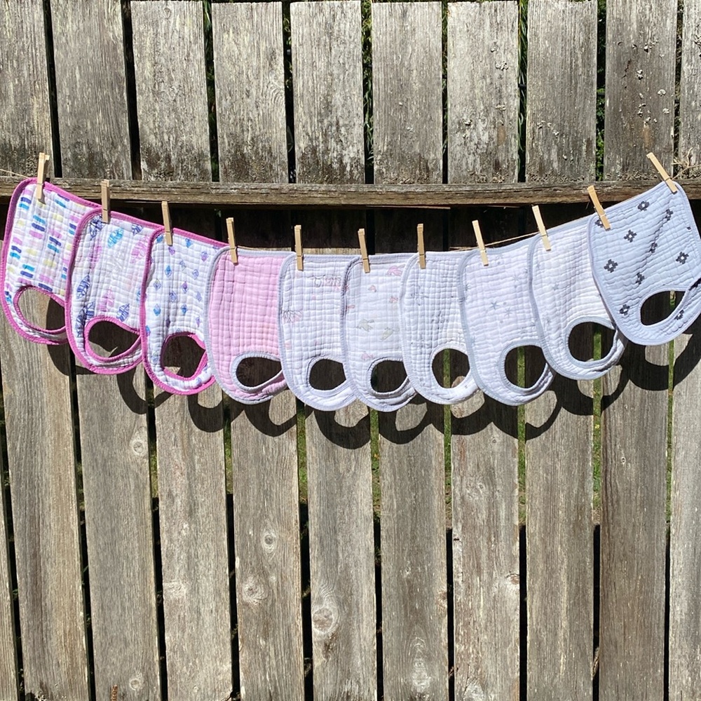 aden + anais, 100% Cotton Muslin Snap Bib (bundle of 10)